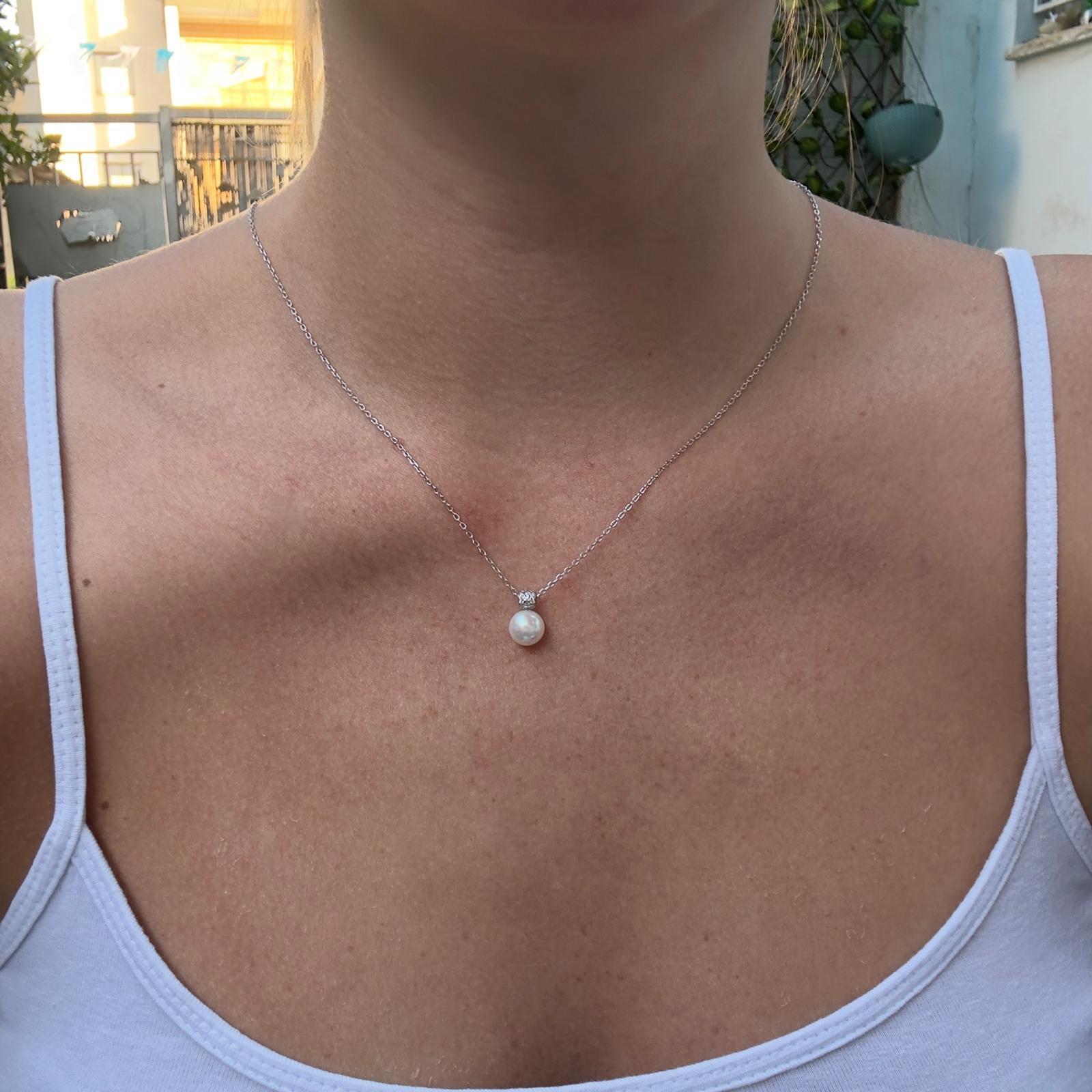 שרשרת כסף לאישה דגם פנינה קלאסית