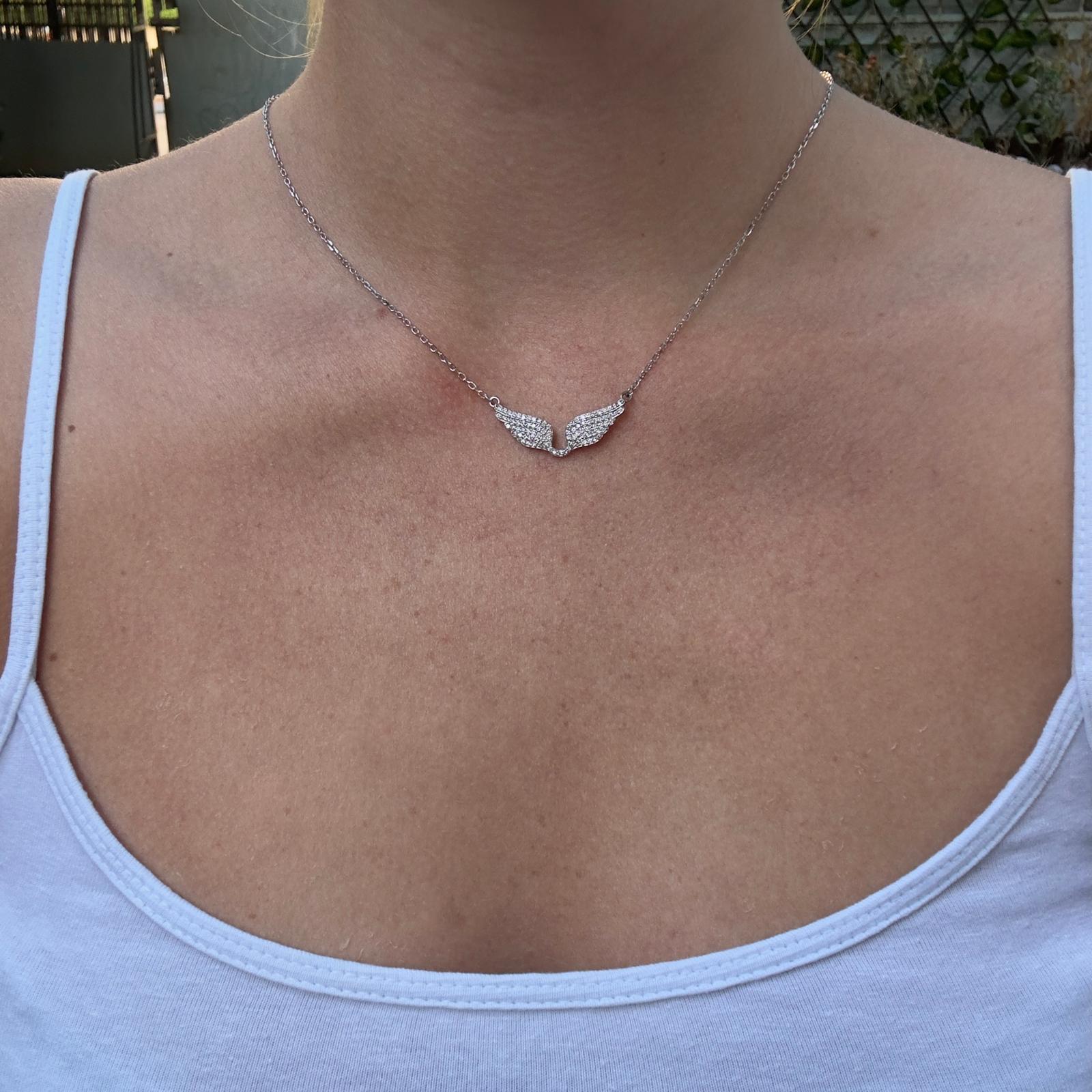 שרשרת כסף לאישה דגם כנפיים גדולות