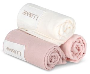 שלישיית חיתולי טטרה 100% כותנה 70X70 ס"מ - ורוד בהיר/לבן/ורוד עתיק