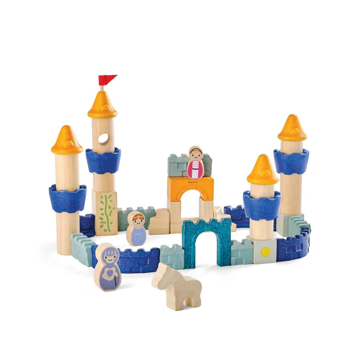 טירת אבירים מעץ - PlanToys משחק בנייה ודמיון