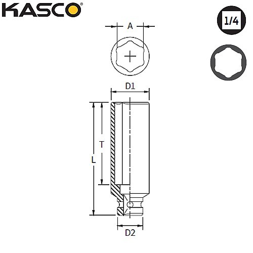 בוקסה עמוקה 6 דרייב 1/4 5.5 מ“מ