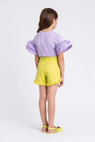 Frayed bull denim shorts
