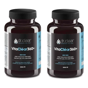 +VitaClear360 תוסף תזונה טבעי לחיזוק ציפורניים ושיער -מארז זוגי (180 כמוסות)