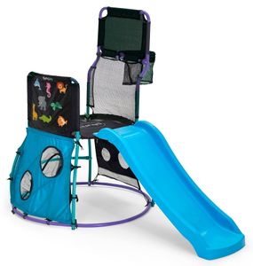 מתקן טיפוס והמגלשה הראשונים שלי בשילוב משחקי כדור ומים