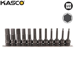 סט 12 בוקסות אלן שחורות ארוכות דרייב “1/2 אינצ