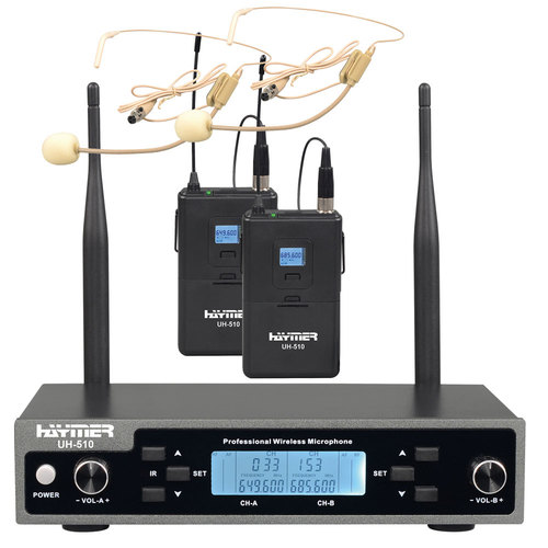 זוג מיקרופונים מדונה אלחוטיים HAYMER UH-510