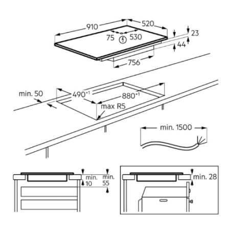 כיריים אינדוקציה 90 ס