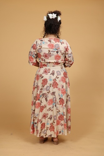 שמלת ויסקוזה כפתור plus size