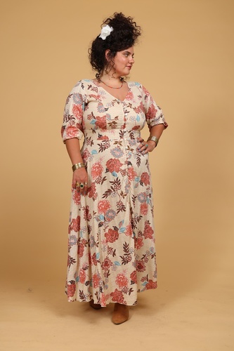 שמלת ויסקוזה כפתור plus size