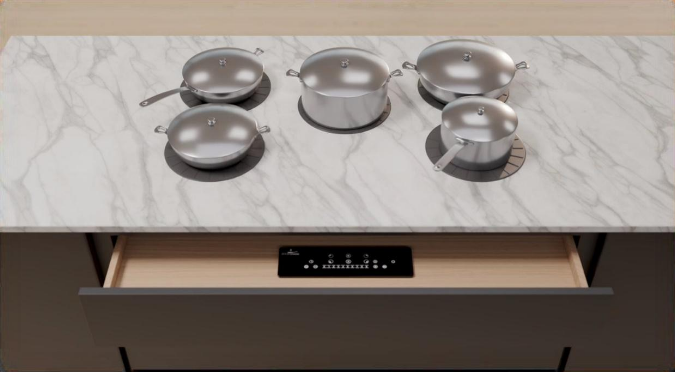 כיריים נסתרות Invisacook - לבשל ישירות על השיש 5 להבות 