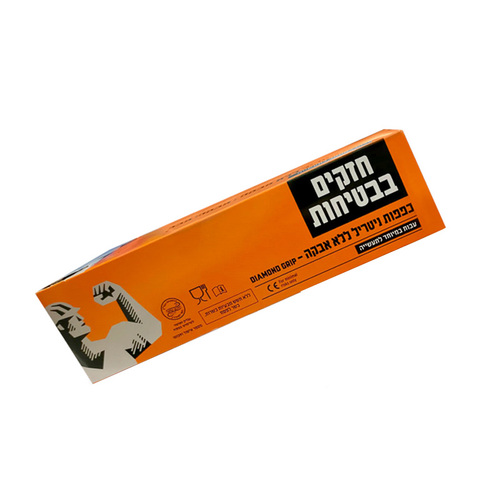 כפפות ניטריל לתעשייה כבדה Diamond Grip מידה L - הרקולס