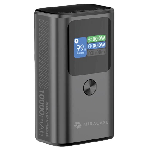 סוללת גיבוי סוללת טעינה אלחוטית ניידת ואיכותית כולל מסך תצוגה 10000mAh דגם Miracase MPB10PD30W מטען נייד Power Bank 99317-000-51
