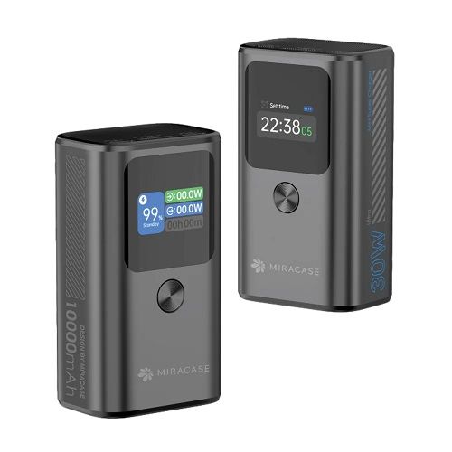 סוללת גיבוי סוללת טעינה אלחוטית ניידת ואיכותית כולל מסך תצוגה 10000mAh דגם Miracase MPB10PD30W מטען נייד Power Bank 99317-000-51