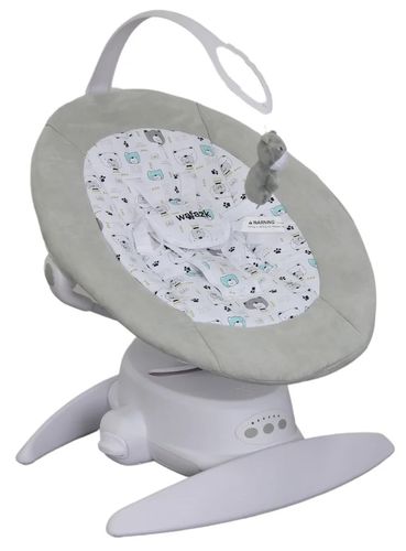 נדנדה וטרמפולינת חשמלית לתינוק 'שיר' עם 3 מצבי נידנוד, מצבי שכיבה/ישיבה וסיבוב 360 - אפור כהה