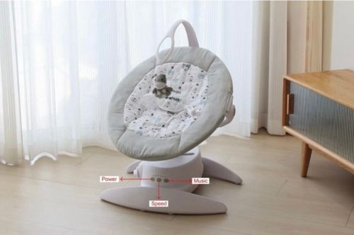 נדנדה וטרמפולינת חשמלית לתינוק 'שיר' עם 3 מצבי נידנוד, מצבי שכיבה/ישיבה וסיבוב 360 - קפה