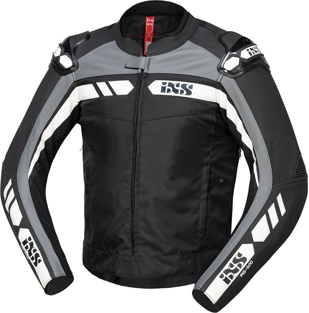 מעיל עור אי איקס אס שחור / אפור - IXS RS-500 LT