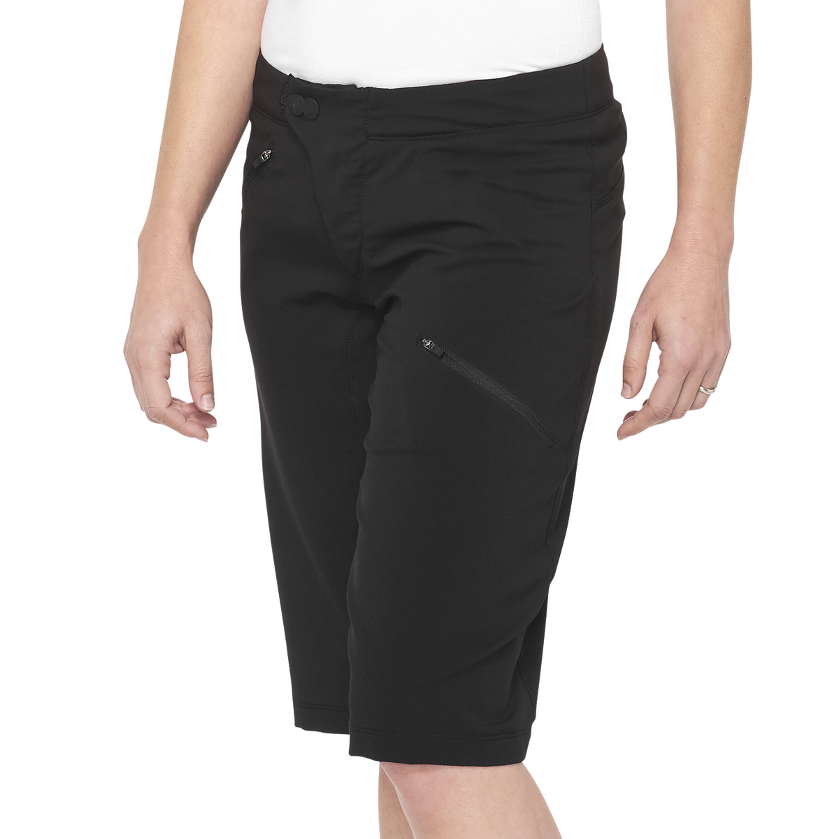 מכנס רכיבה קצר לנשים 100% שחור - RIDECAMP SHORTS