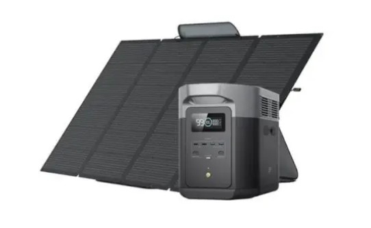 קיט סולארי ECOFLOW הכולל תחנת כח DELTA 2 MAX ופאנל סולארי מתקפל 400W