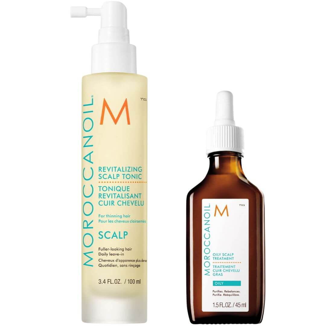 טיפול מקצועי לקרקפת שומנית moroccan-oil שמן מרוקאי 45 מ"ל +מי טוניק להחייאת הקרקפת 100 מ"ל שמן מרוקאי