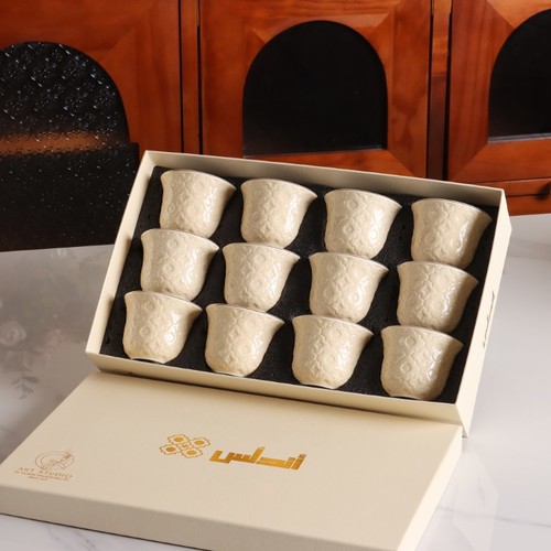 סט 12 ספל בדוי דגם אנדלוסיה קרם -Y.C.034341