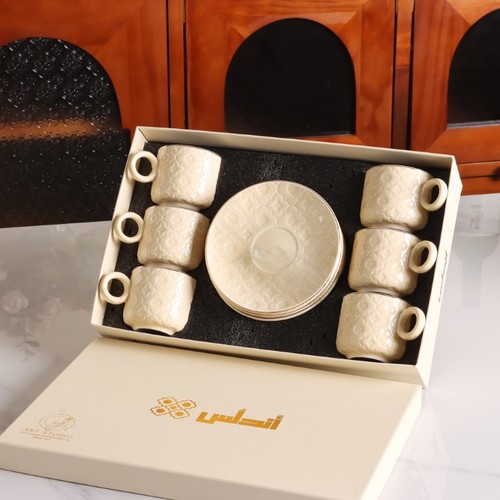 סט 6+6 ספלים לקפה דגם אנדלוסיה קרם -Y.C.034280