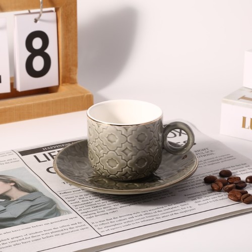 סט 6+6 ספלים לקפה דגם אנדלוסיה אפור -Y.C.034297