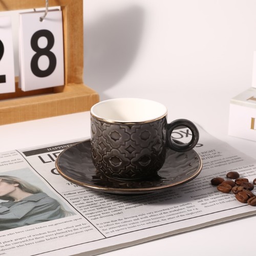 סט 6+6 ספלים לקפה דגם אנדלוסיה שחור -Y.C.034310