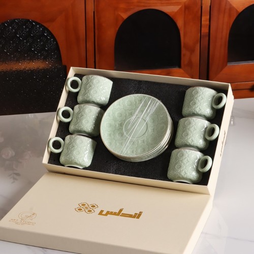 סט 6+6 ספלים לקפה דגם אנדלוסיה מנטה  -Y.C.034327