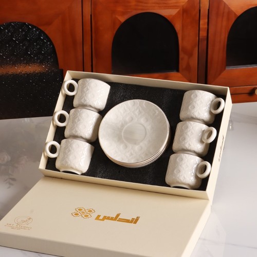 סט 6+6 ספלים לקפה דגם אנדלוסיה לבן -Y.C.034334