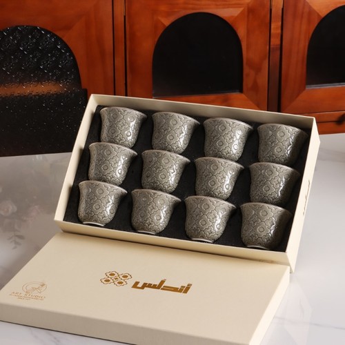 סט 12 ספל בדוי דגם אנדלוסיה אפור -Y.C.034358