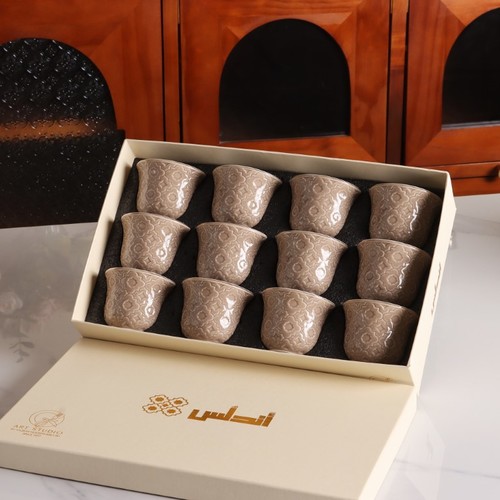 סט 12 ספל בדוי דגם אנדלוסיה חום -Y.C.034365