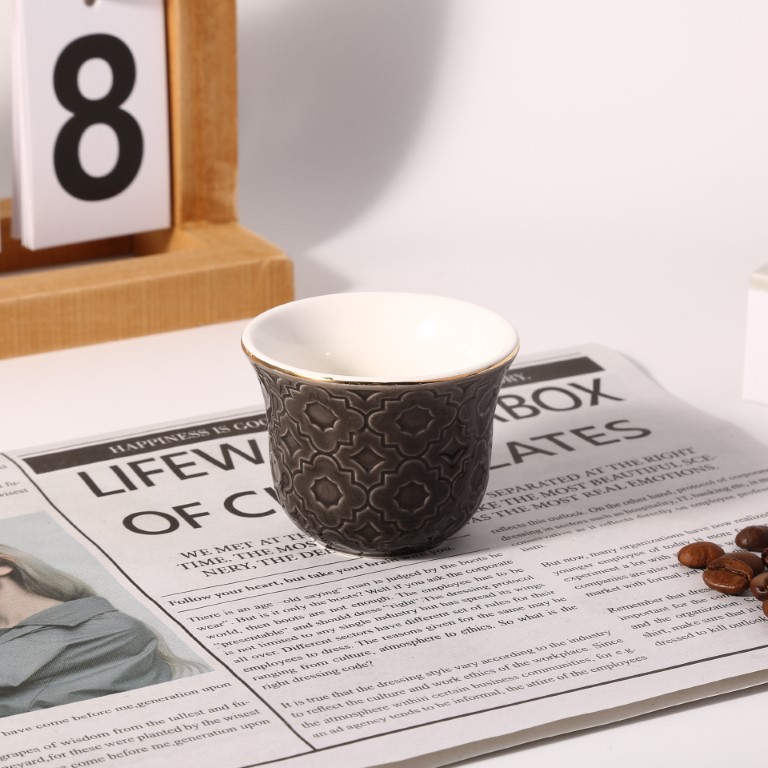 סט 12 ספל בדוי דגם אנדלוסיה שחור -Y.C.034372