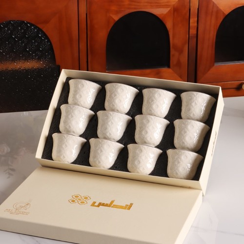 סט 12 ספל בדוי דגם אנדלוסיה לבן -Y.C.034396