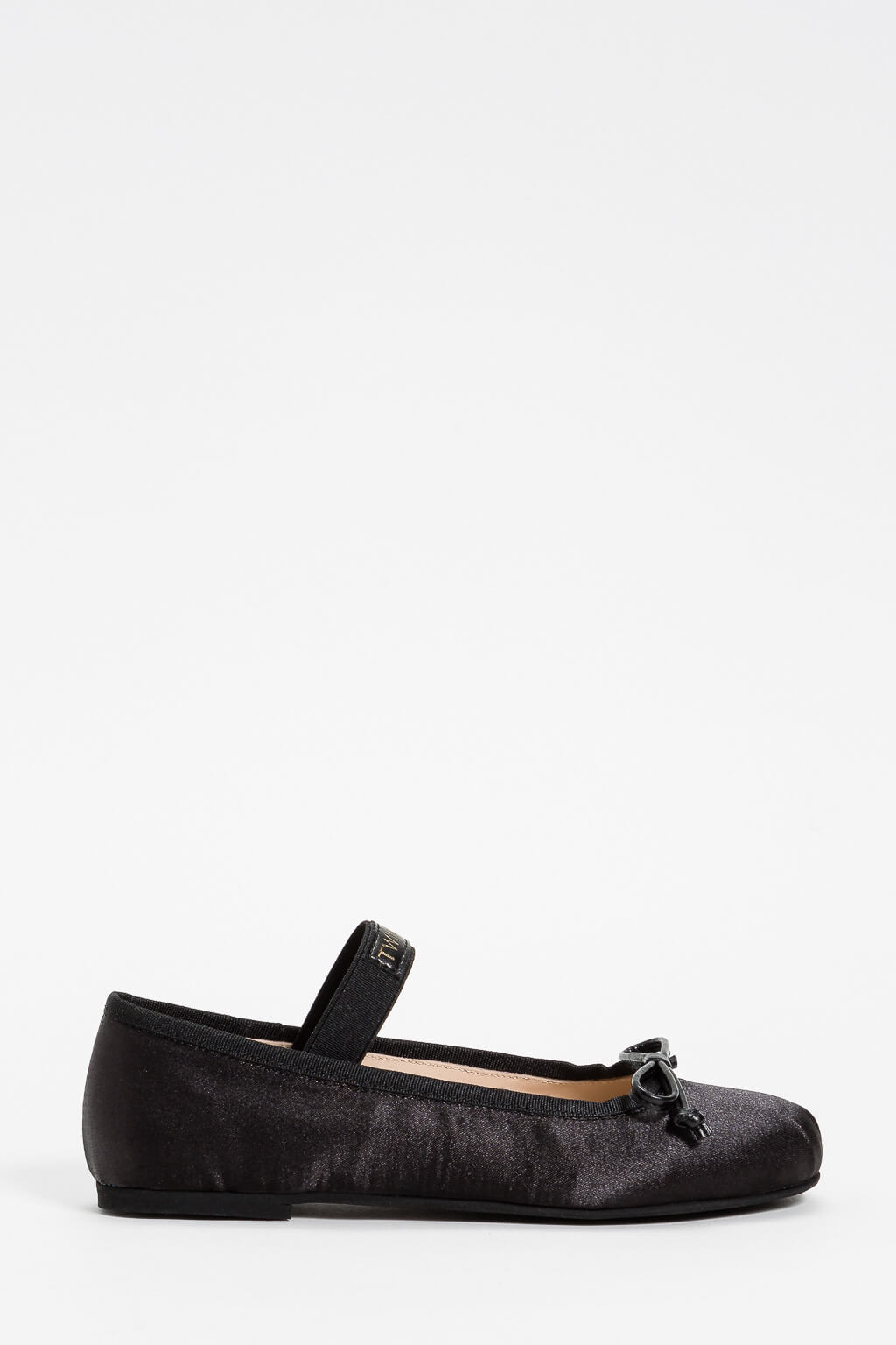 Satin ballet flats with strap