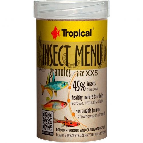 טרופיקל מזון חרקים גרגרים אקסטרה סמול 250 מ”ל Tropical Insect Menu Granules XXS 