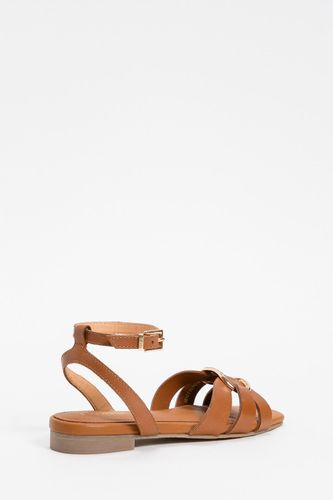 Leather sandals with Oval T