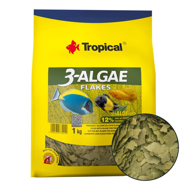 מזון דפים 3 אצות 1 קילו Tropical 3 Algae Flakes