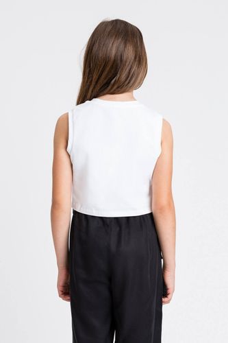 Cropped top with print rhinestones