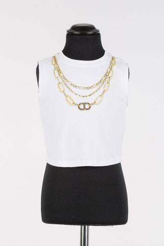 Cropped top with print rhinestones