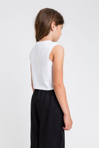 Cropped top with print rhinestones