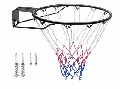 טבעת סל קפיצית שחורה בגודל תקני 45 ס"מ עם רשת DUNK M816