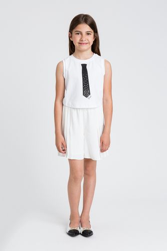 Cropped top with print rhinestones