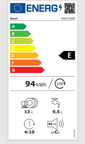 סדרה 2 SMI2ITS09E מדיח כלים חצי אינטגרלי 60 cm דמוי נירוסטה 