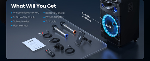 בידורית קריוקי ניידת Moukey MTs10-2 טרולי MK3016