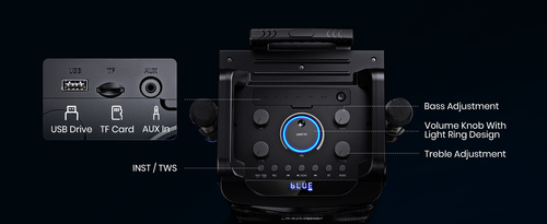 בידורית קריוקי ניידת Moukey MTs10-2 טרולי MK3016