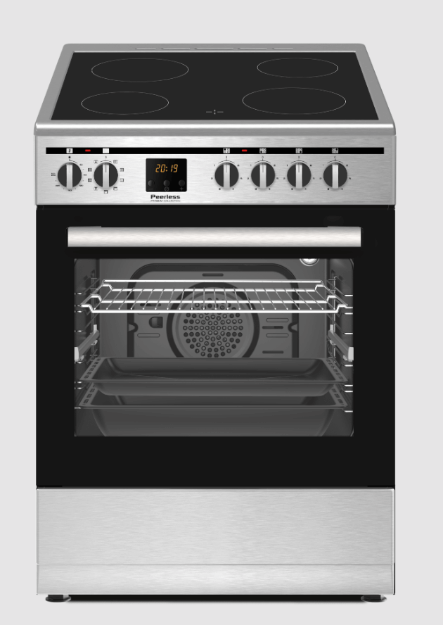 תנור משולב משטח קרמי PR 6060 VTR IX נירוסטה פירלס PEERLESS