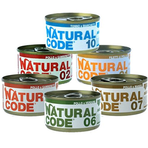 שימור NATURAL CODE נטורל קוד 18 טונה ופרושוטו לחתול 85 גר'