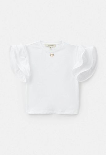 T-shirt with flounces and Oval T