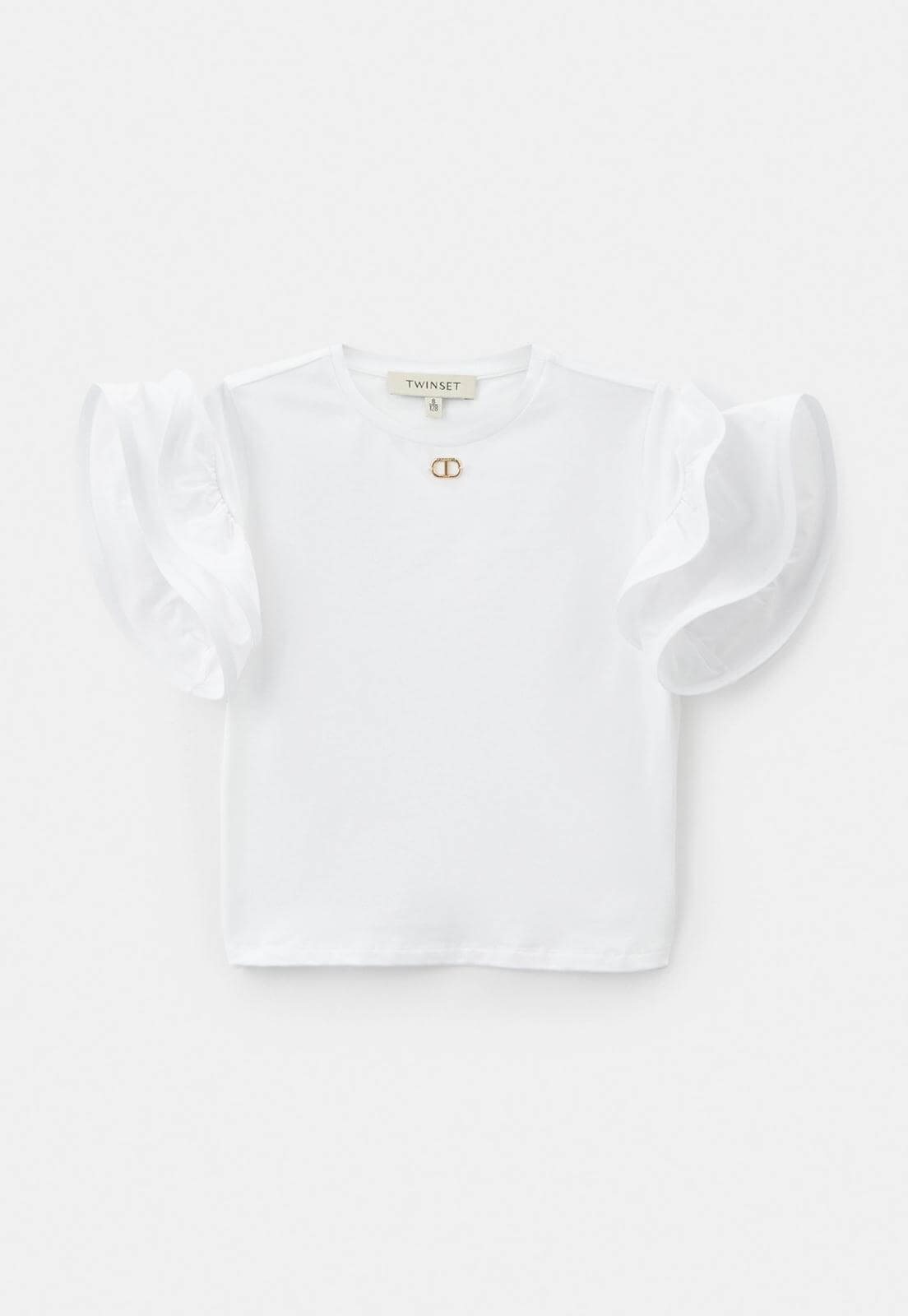 T-shirt with flounces and Oval T