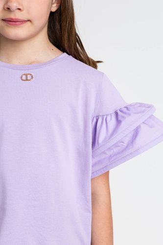 T-shirt with flounces and Oval T